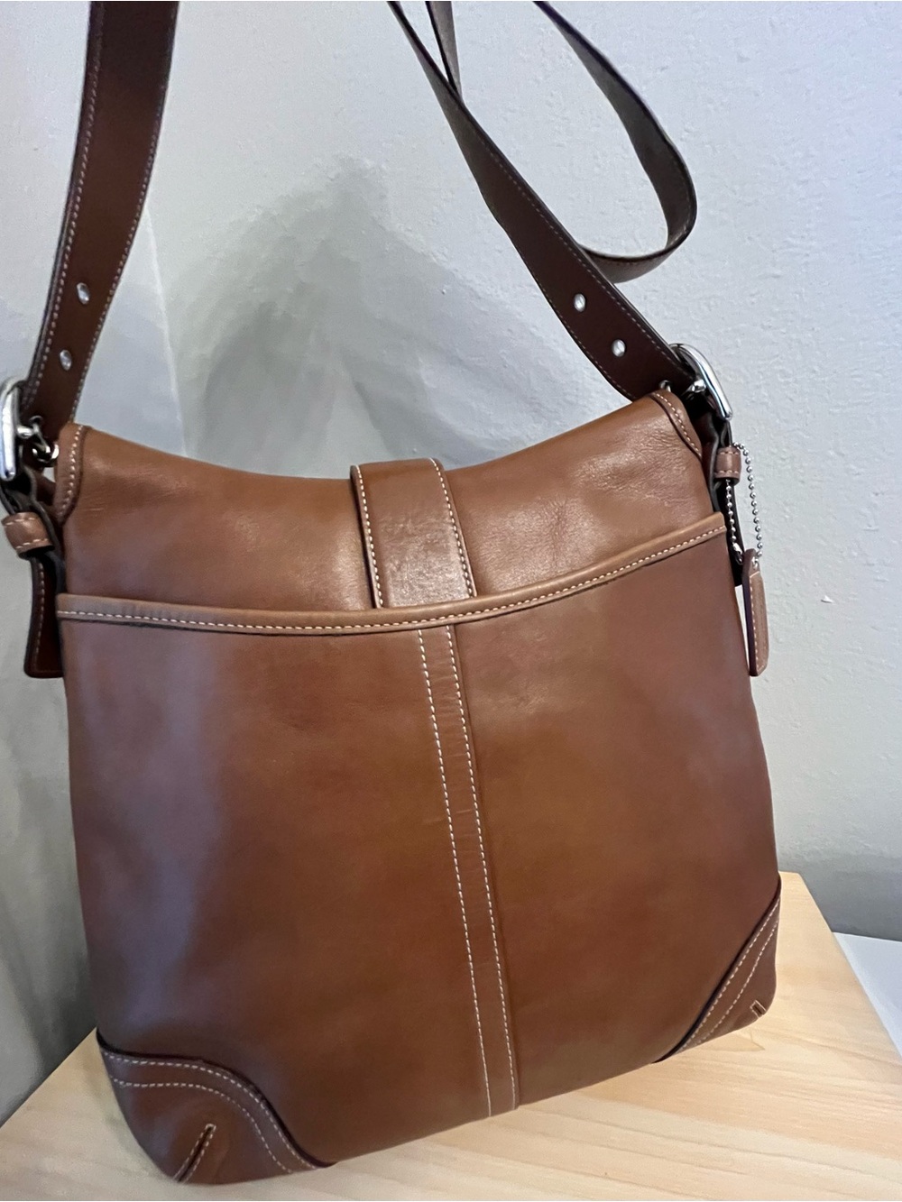 Coach Vintage Soho Tan Leather Shoulder Convertible Crossbody Bag F3S-9480 - Picture 2 of 11